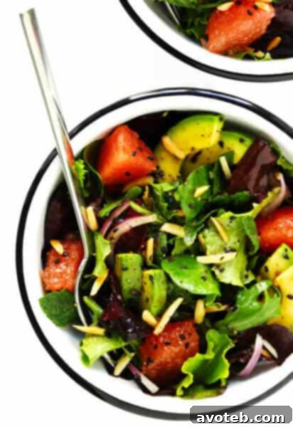 A vibrant Citrus Avocado Salad with fresh herbs
