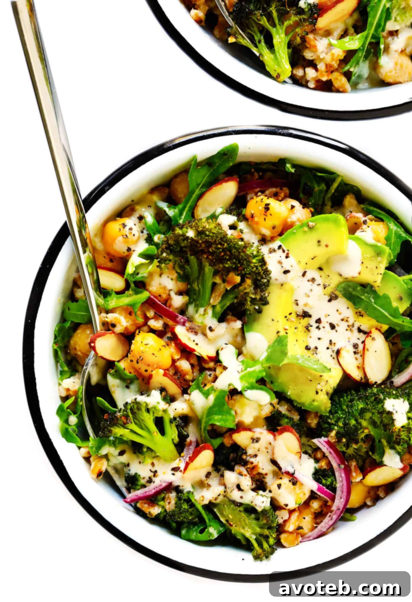 Vibrant Roasted Broccoli and Farro Bowl, a healthy and delicious vegan meal perfect for lunch or dinner.