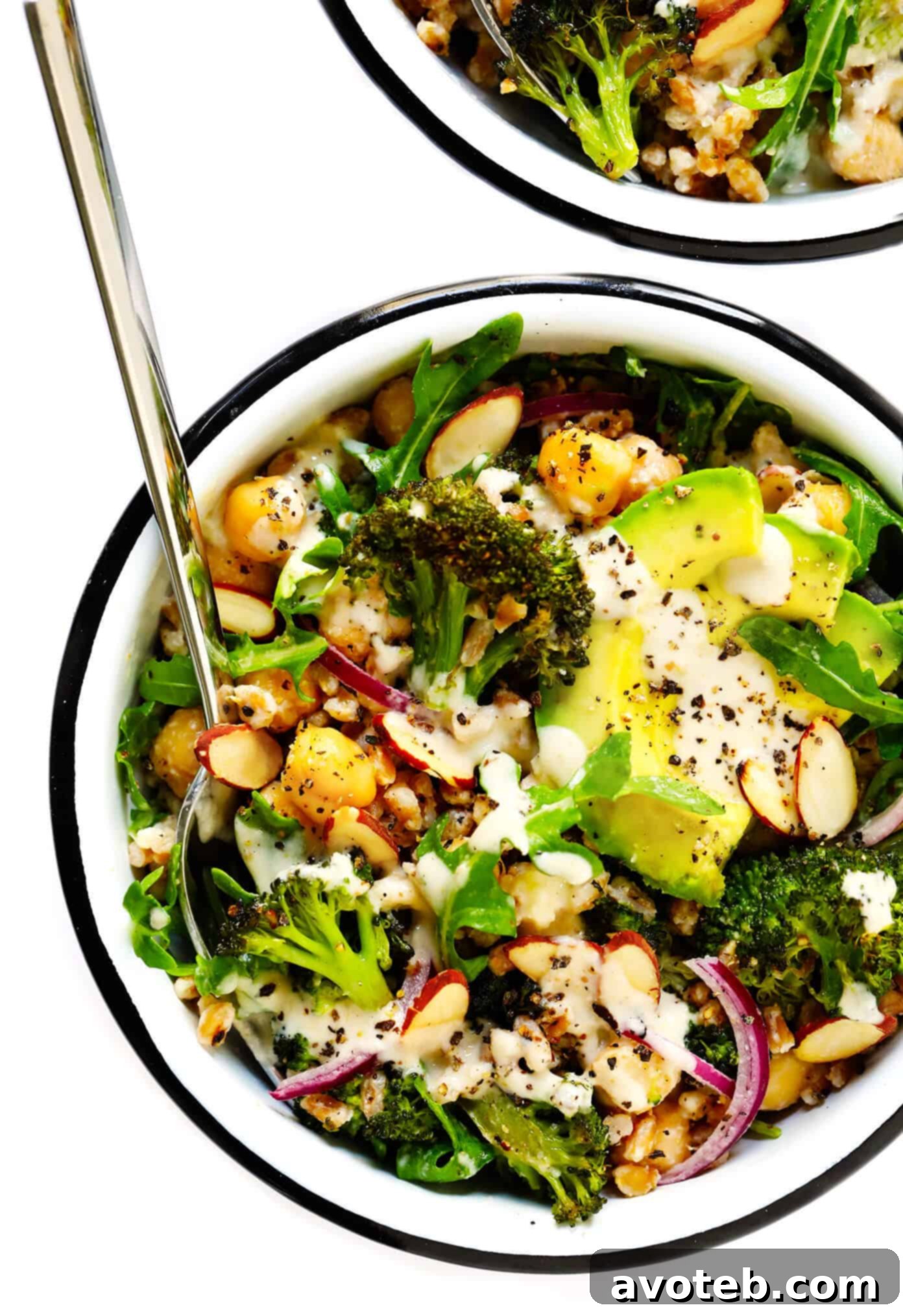 A vibrant roasted broccoli and farro salad, showcasing the versatility of roasted broccoli in a wholesome meal.