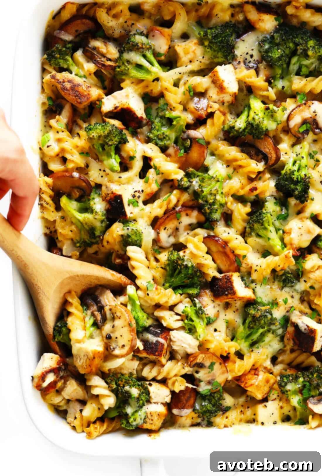 Healthier Broccoli Chicken Casserole with Pasta