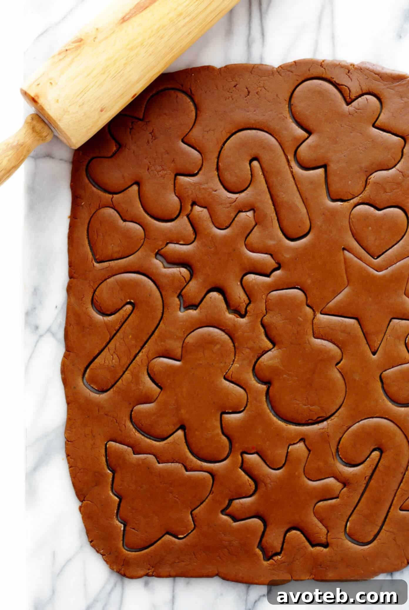 Spiced Ginger Delights 3 Cut Out Gingerbread Cookie Dough Ready for Baking