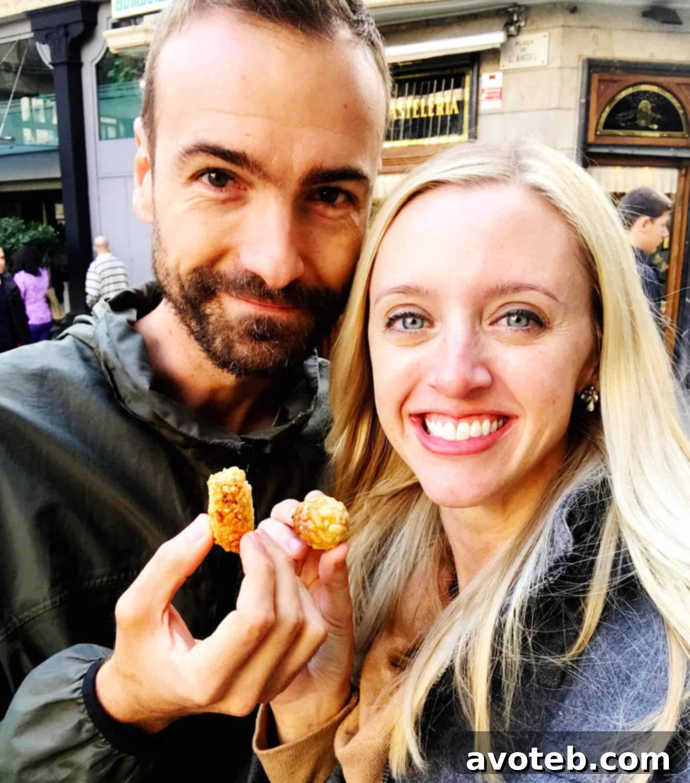 Our very first taste of Panellets in Barcelona, a cherished memory from All Saints Day 2017.