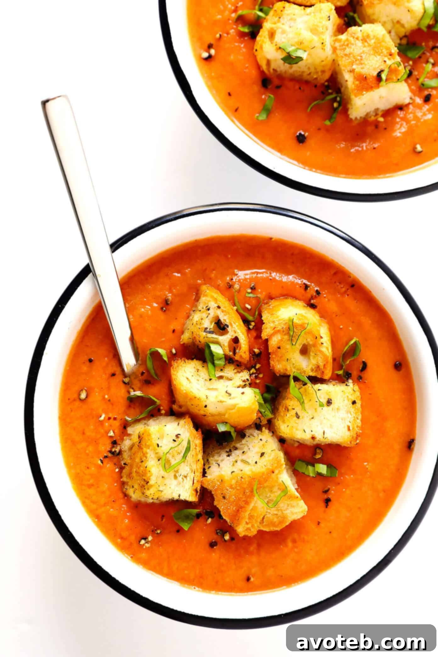 Authentic Gazpacho with Fresh Homemade Croutons