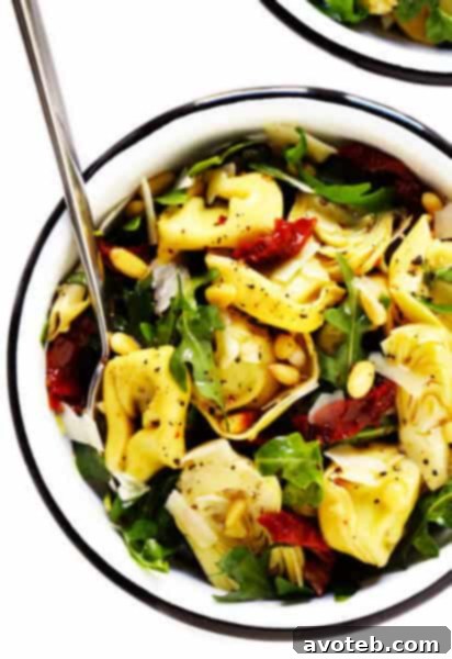 Tortellini Pasta Salad with Sun-Dried Tomatoes and Artichokes