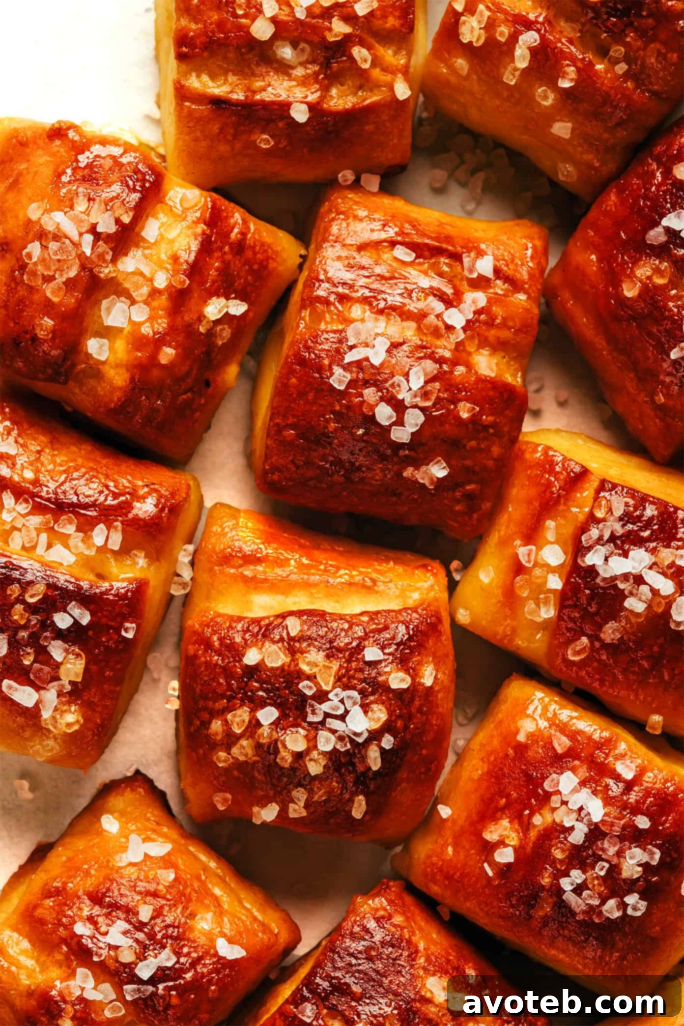 An array of delicious dips arranged around a plate of fresh soft pretzel bites, perfect for a party spread.