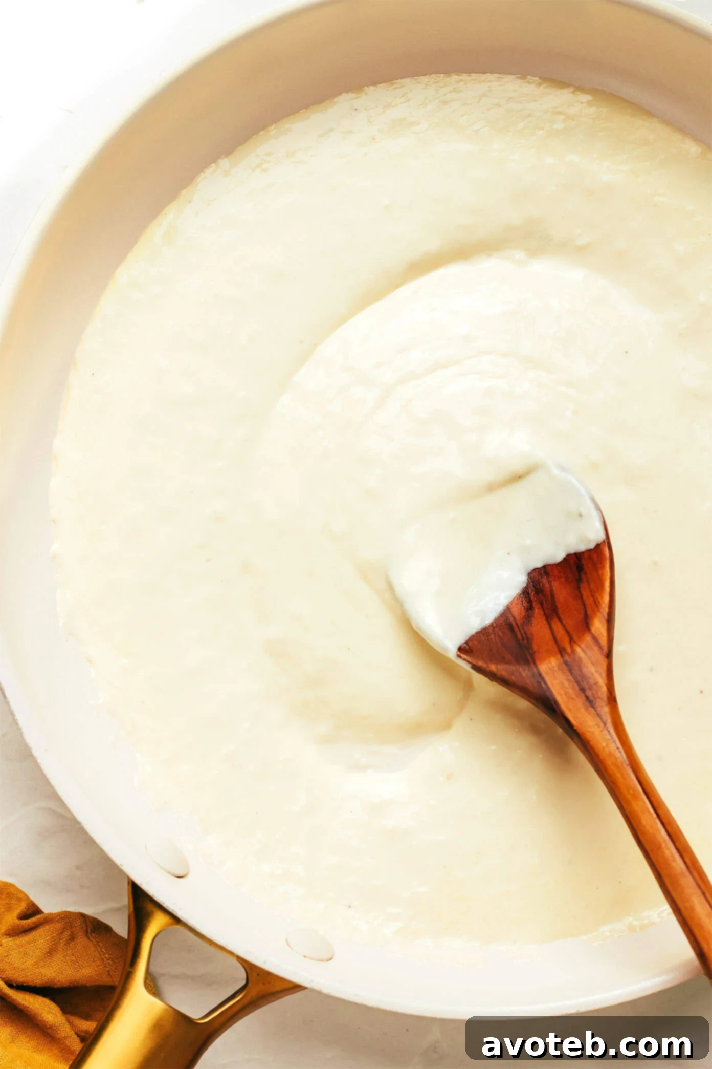 Alfredo Sauce simmering in a pan