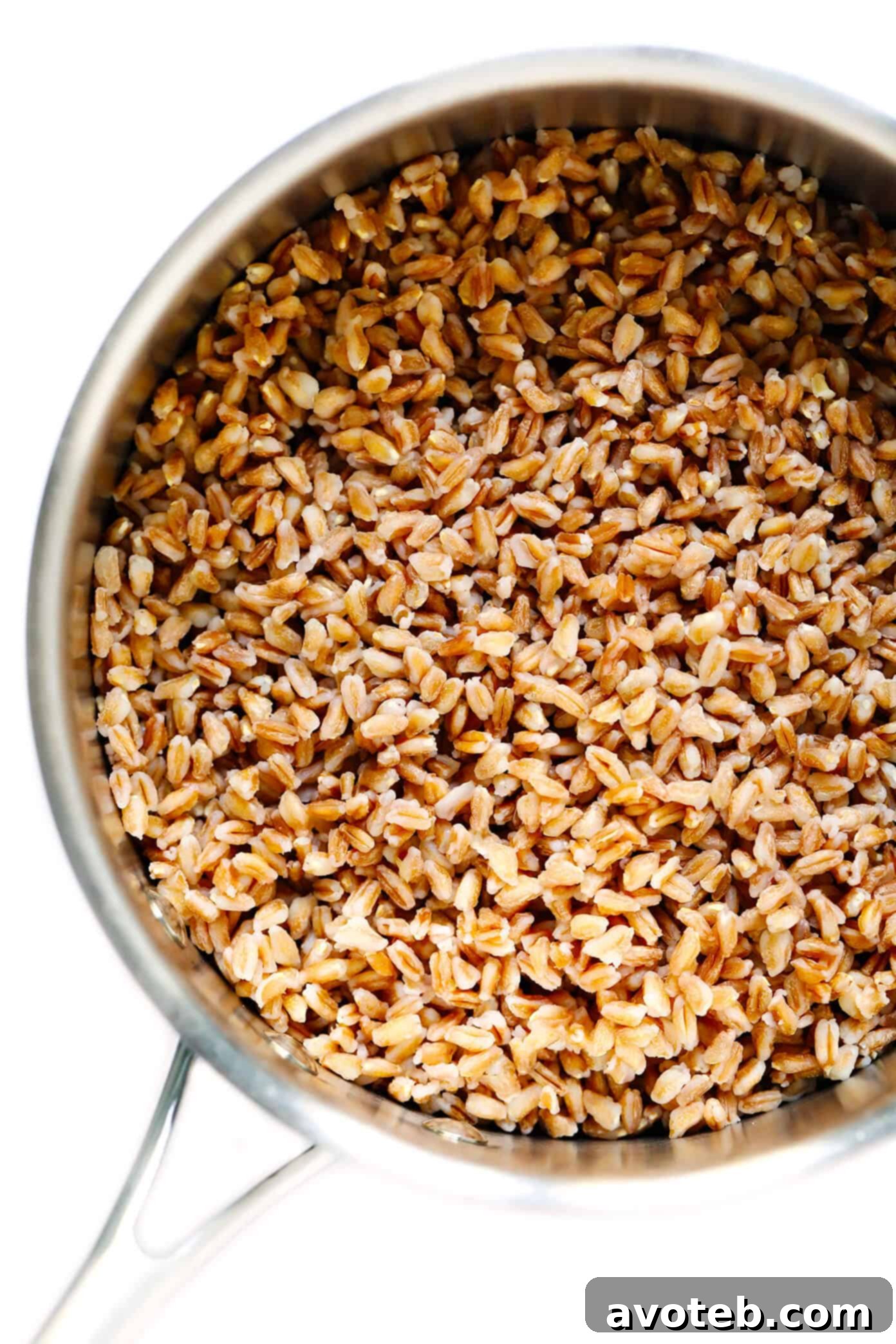 Perfectly Cooked Farro in a Bowl with Herbs