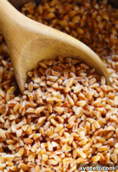 Cooked Farro ready to serve