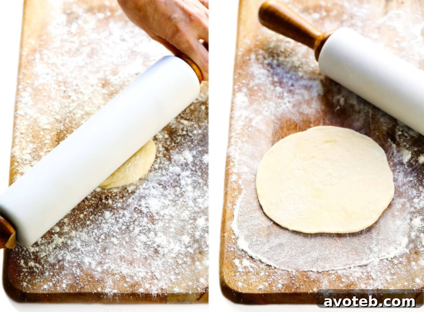 Rolling Flour Tortillas with a Rolling Pin