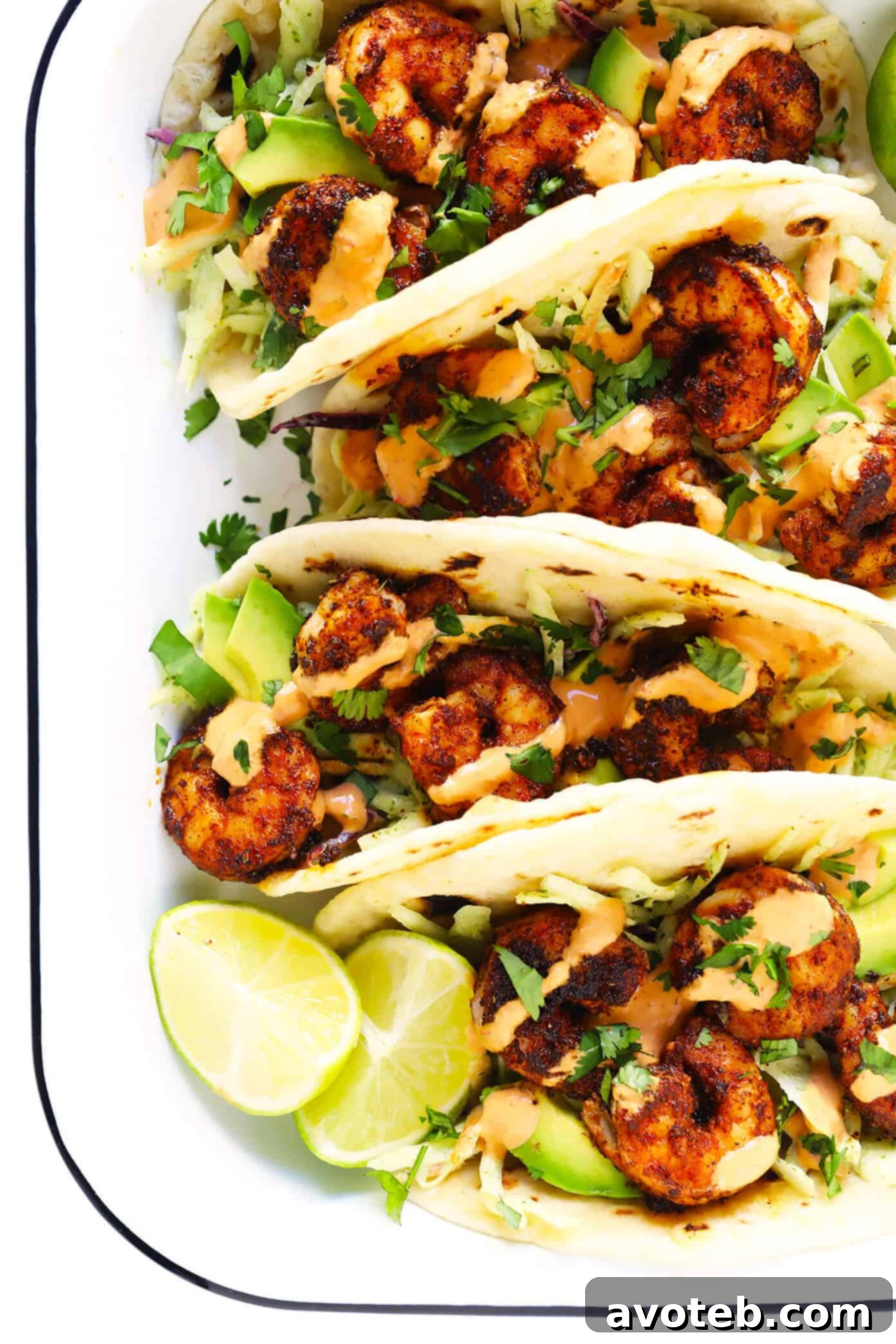Homemade Flour Tortillas with Shrimp Tacos