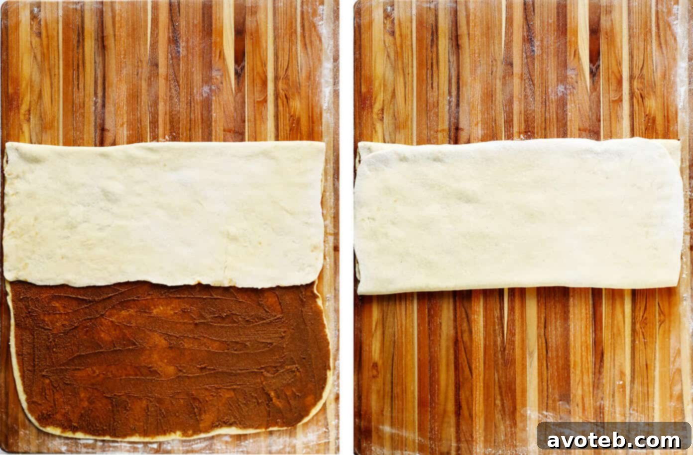 Folding the Dough to Create Layers for Swedish Cinnamon Buns
