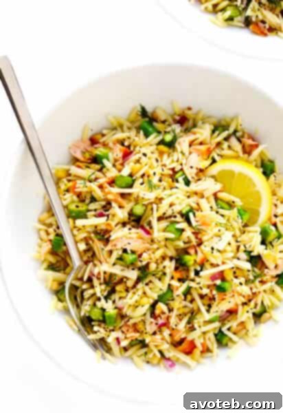 Salmon Asparagus Orzo Salad