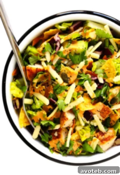 Chipotle Cheddar Chopped Salad with dressing