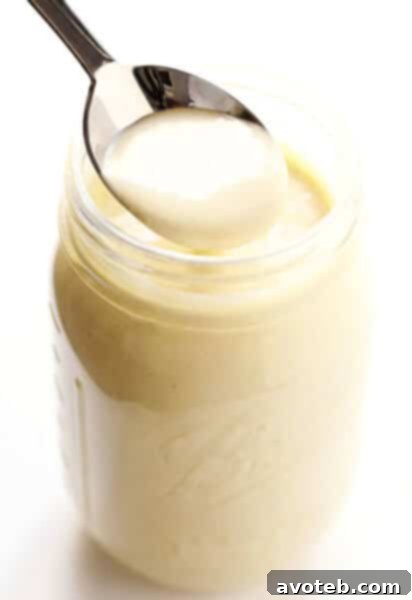 Caesar dressing in a small glass jar