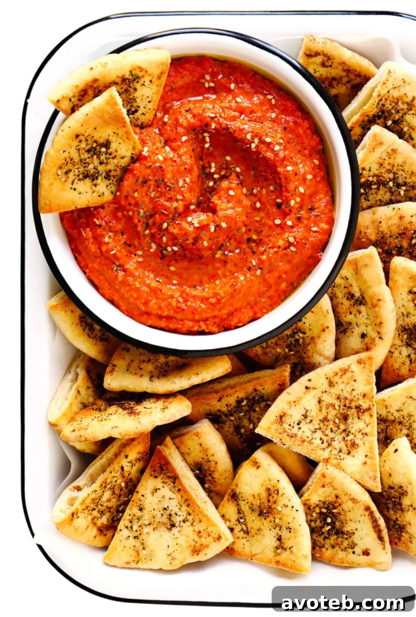 Delicious Muhammara Dip with Fresh Garnishes