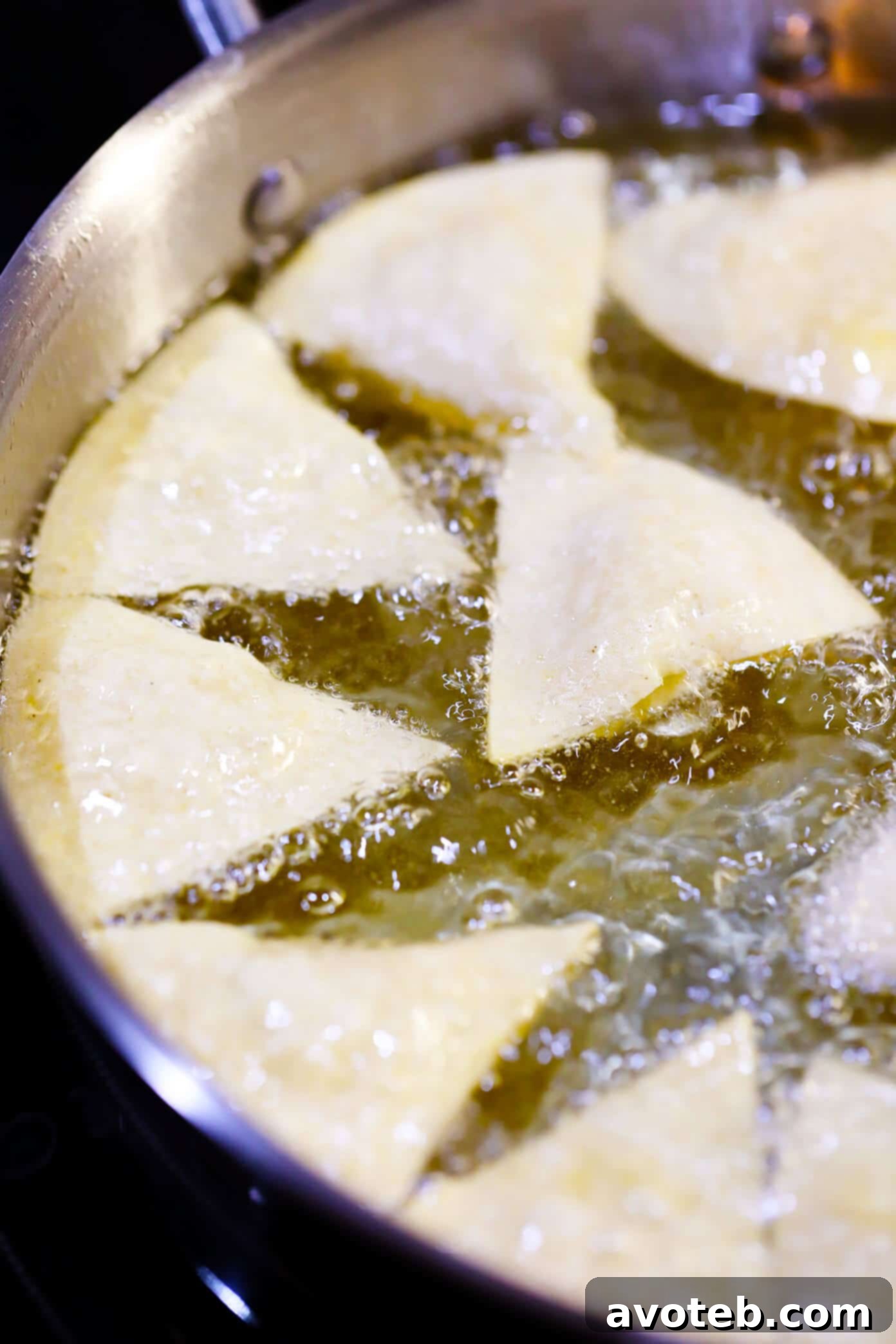 Frying Tortillas to make Homemade Chips