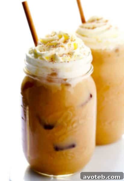 Iced Pumpkin Spice Latte with whipped cream