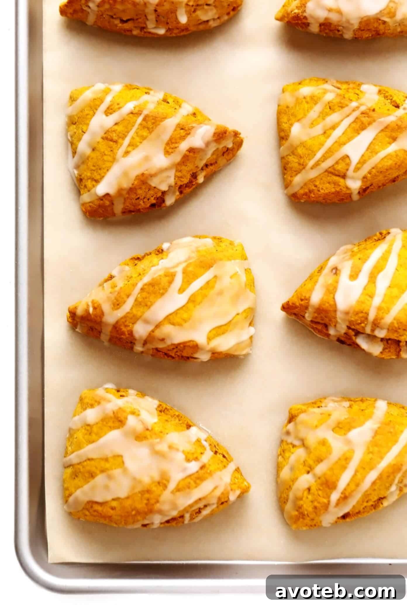 Pumpkin Scones on Baking Sheet