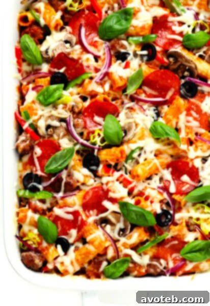 Pizza Baked Ziti Recipe in Casserole Pan