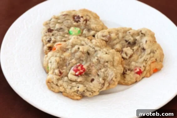 Delicious Granola M&M Cookies with a blend of chocolate and granola for a unique texture and flavor.