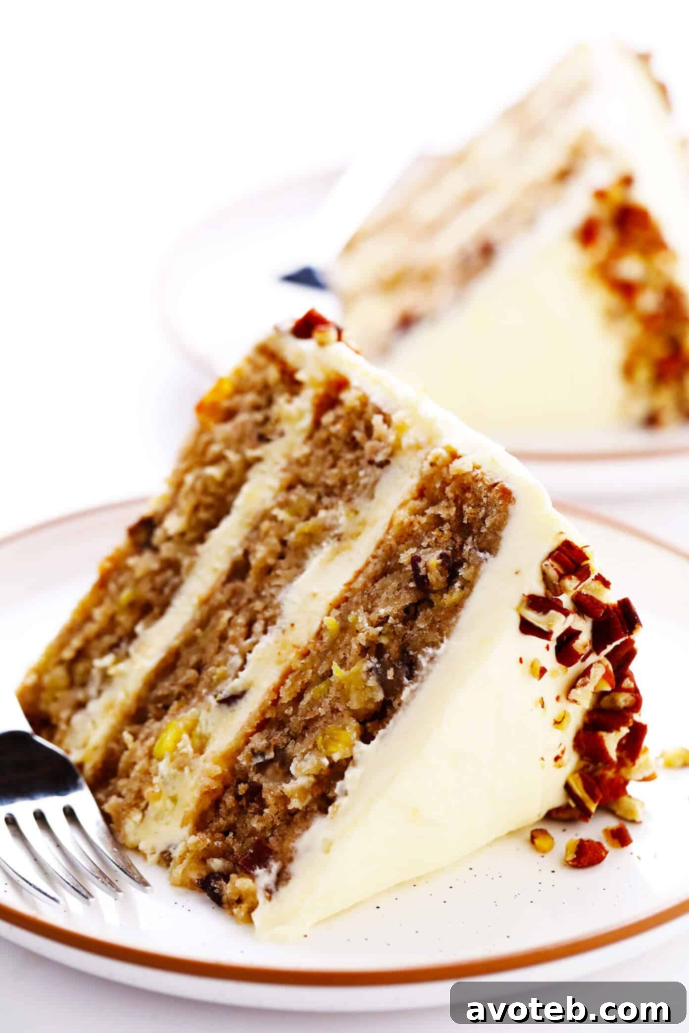 Hummingbird Cake Slices with Cream Cheese Frosting