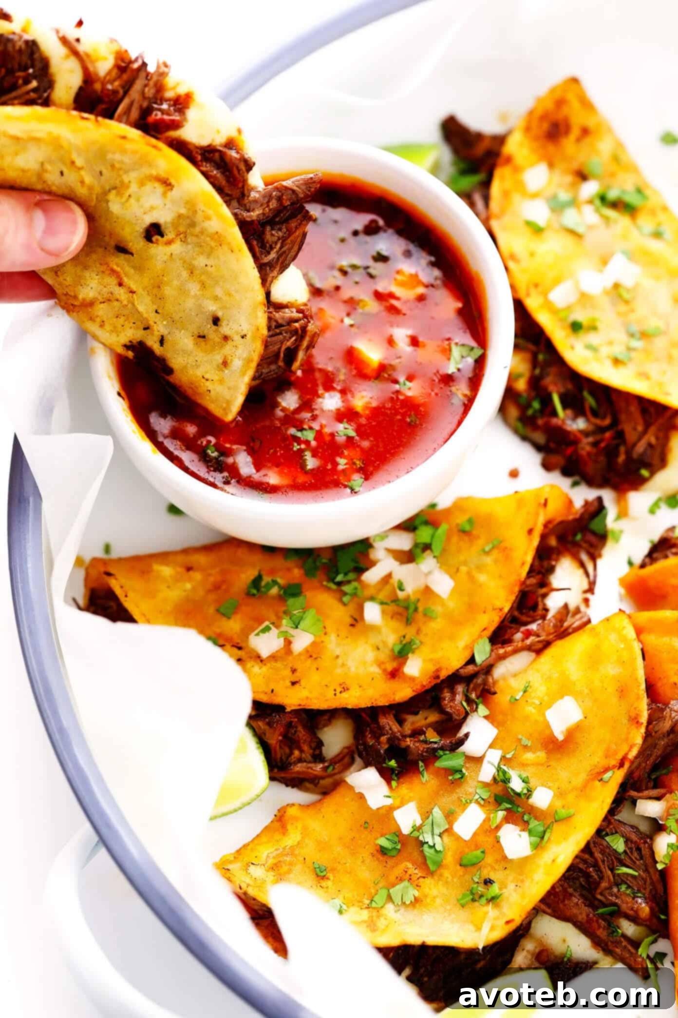 Birria Tacos with Dipping Sauce