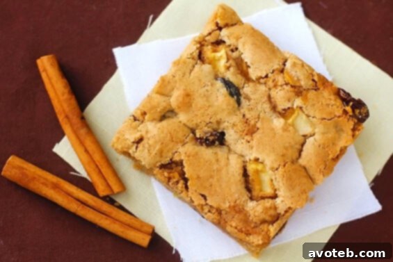 Delicious Apple Cinnamon Raisin Bars cooling on a wire rack.