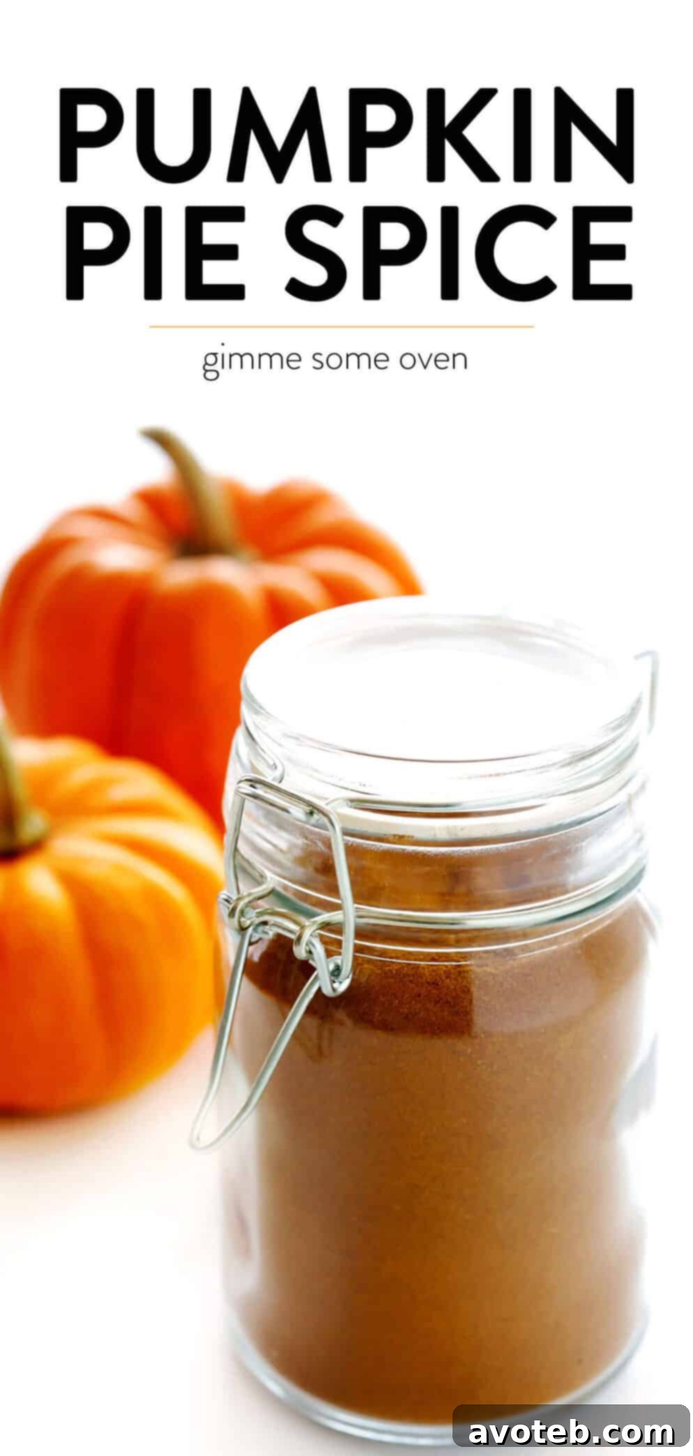 A beautifully styled jar of homemade pumpkin pie spice, ready for use in seasonal baking, surrounded by fall elements.