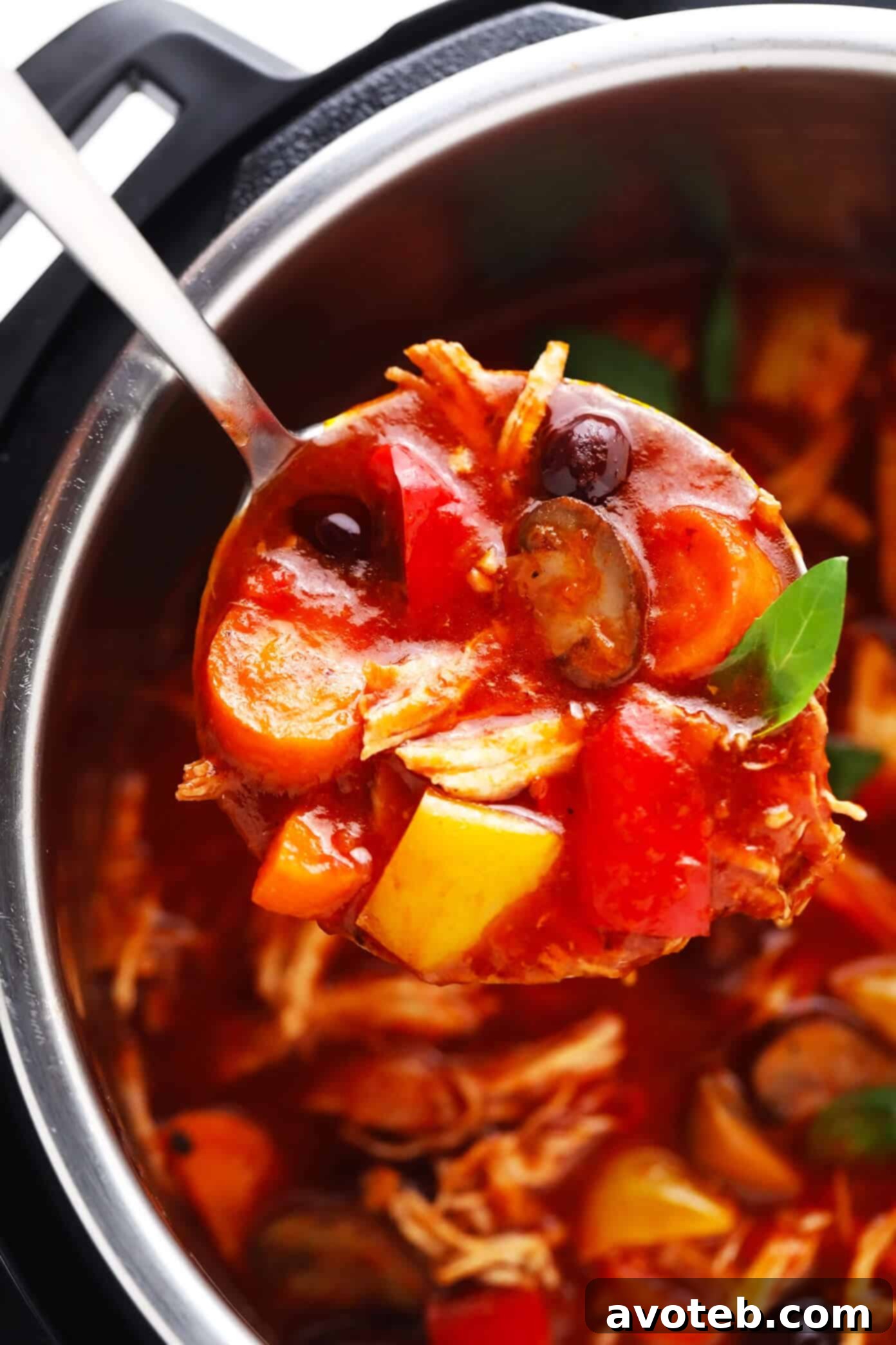 Instant Pot Chicken Cacciatore Cooking in Progress