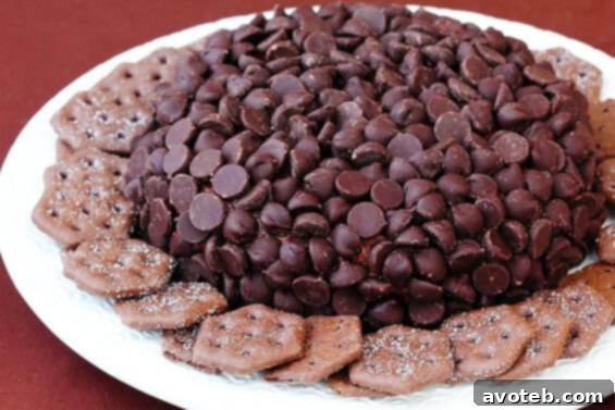 Close-up of a Nutella Cheeseball on a serving plate
