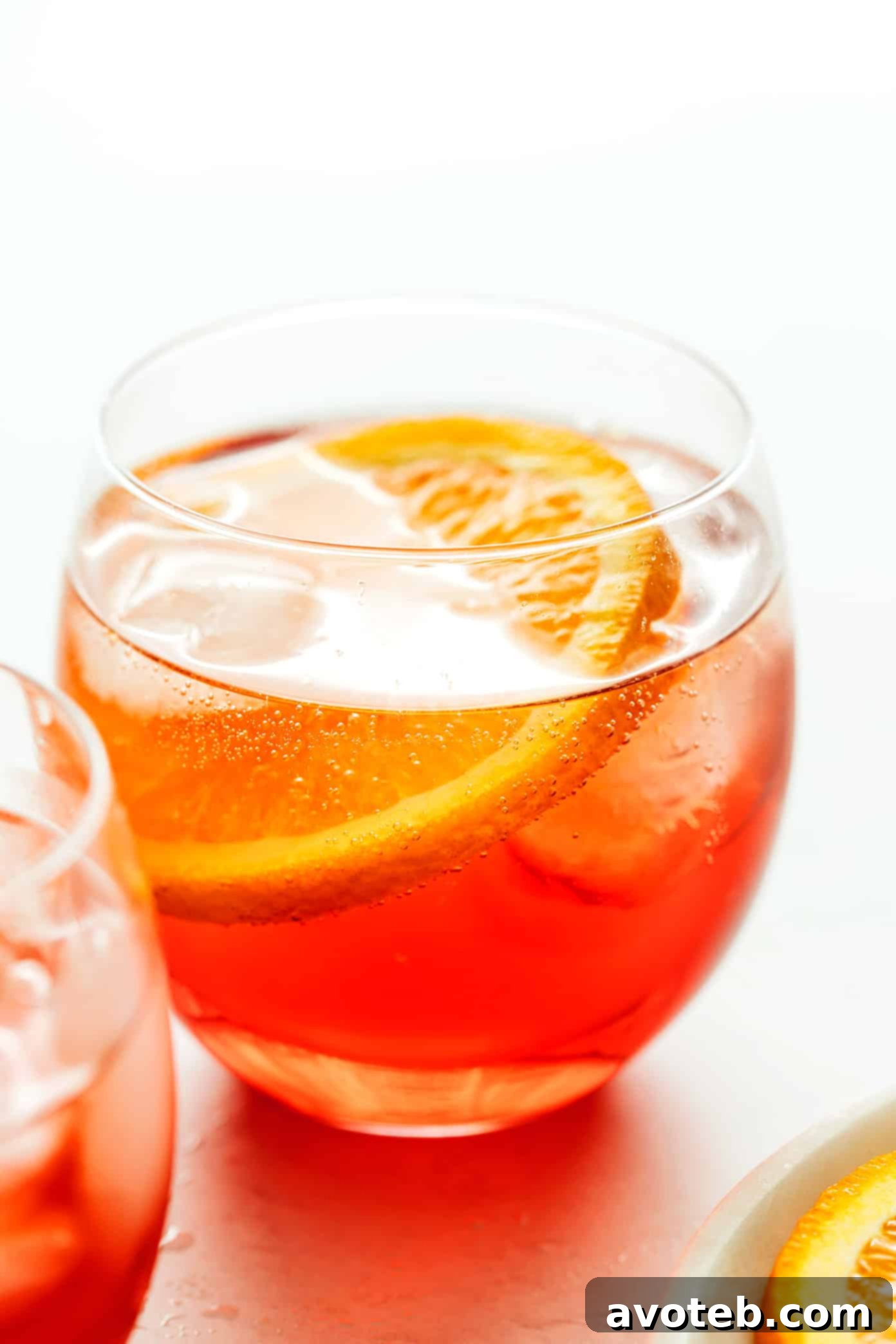 Classic Campari Spritz cocktail with orange slice