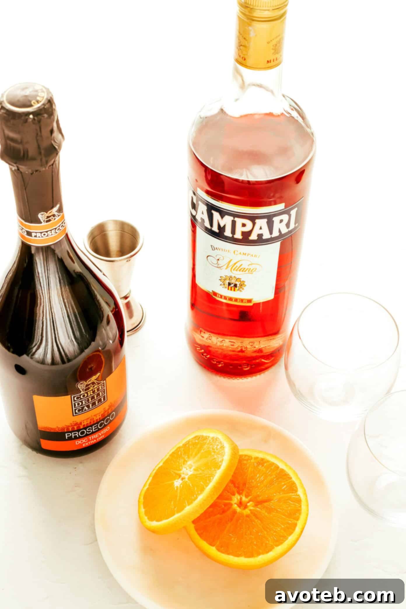 Refreshing Campari Spritz in a wine glass