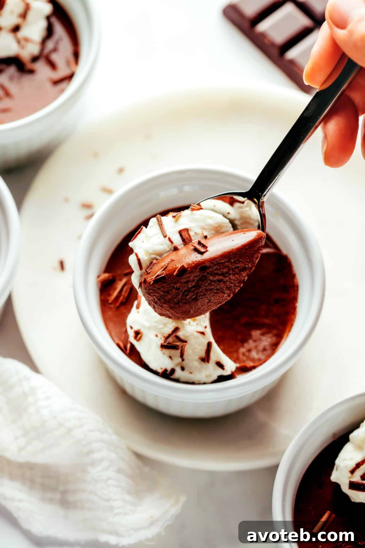 Chocolate Pot de Creme with Spoon