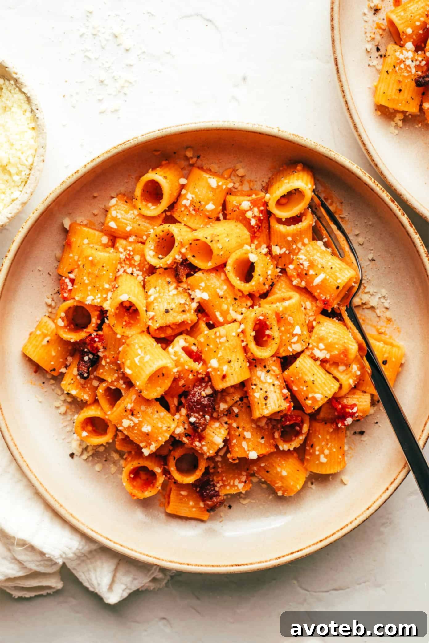 Pasta Amatriciana in Serving Bowl