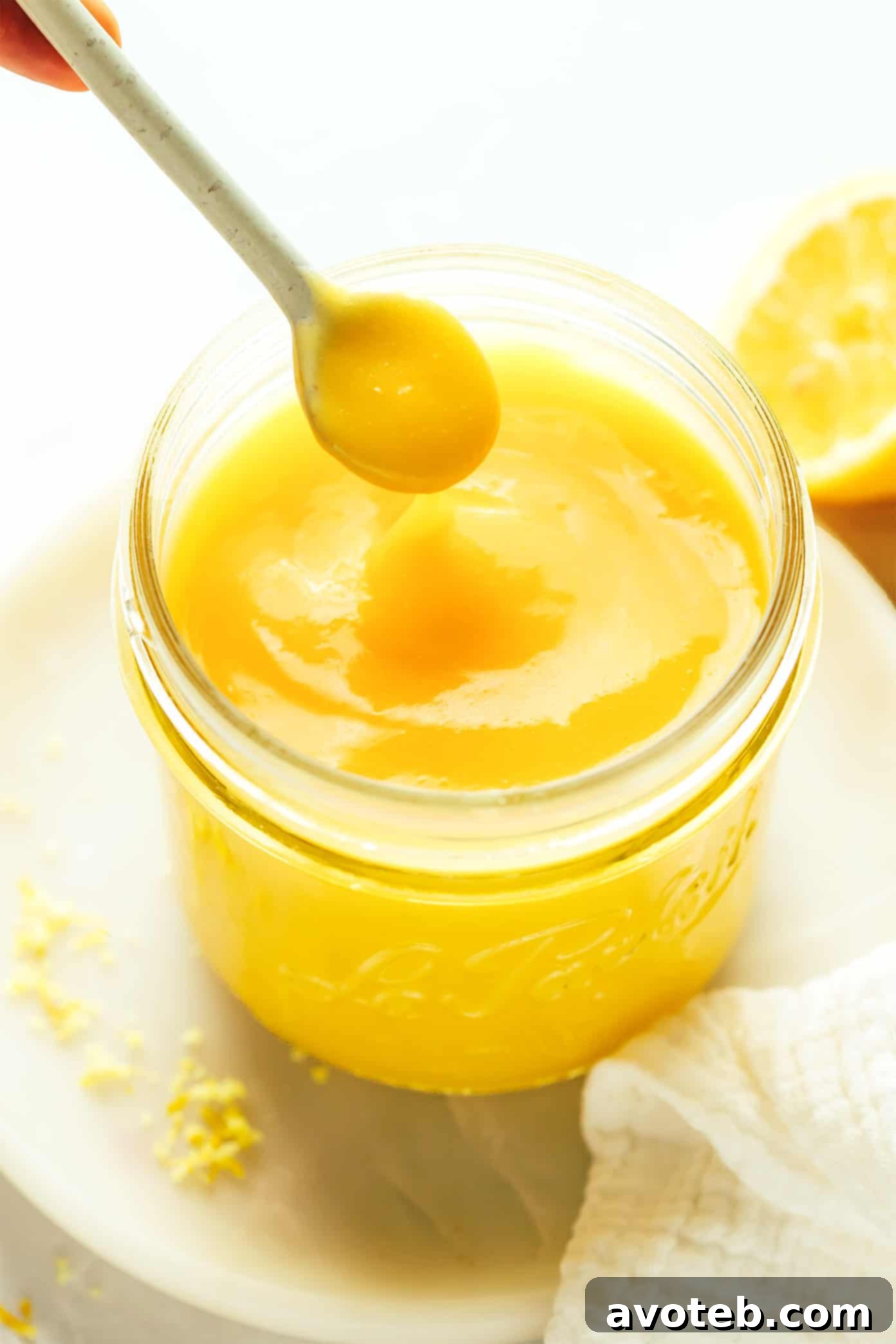 Luminous Homemade Lemon Curd in a Jar