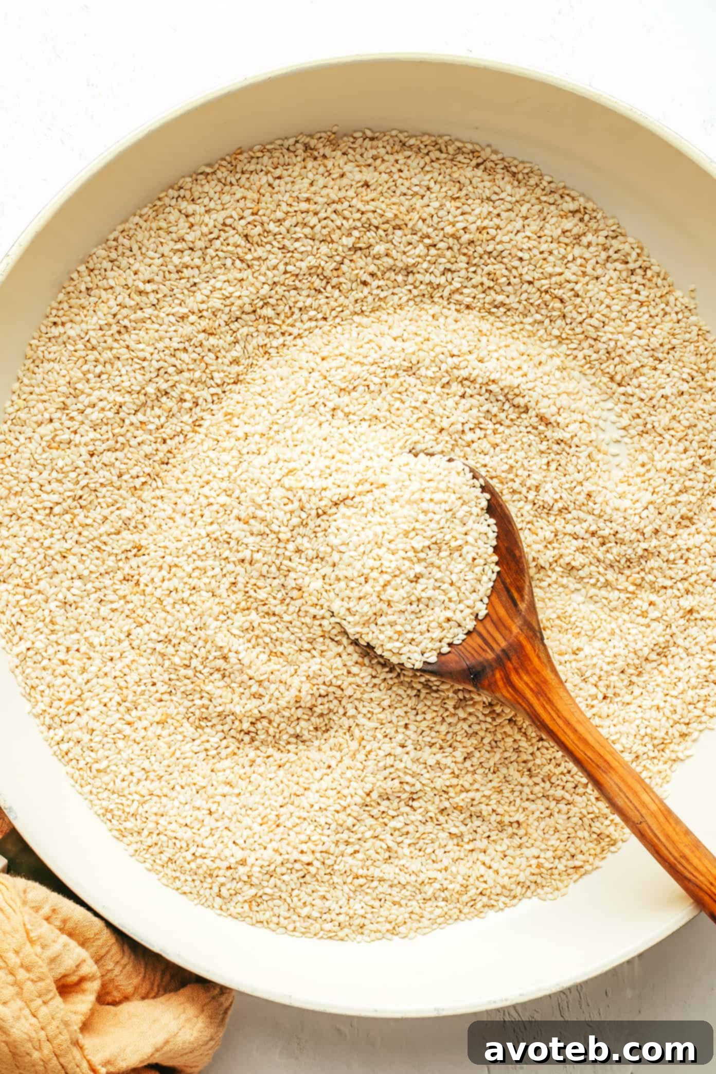 Toasting sesame seeds to make homemade tahini
