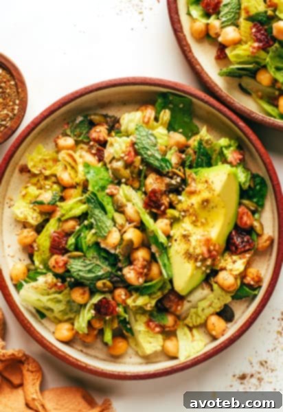 Chickpea date and avocado salad in bowls