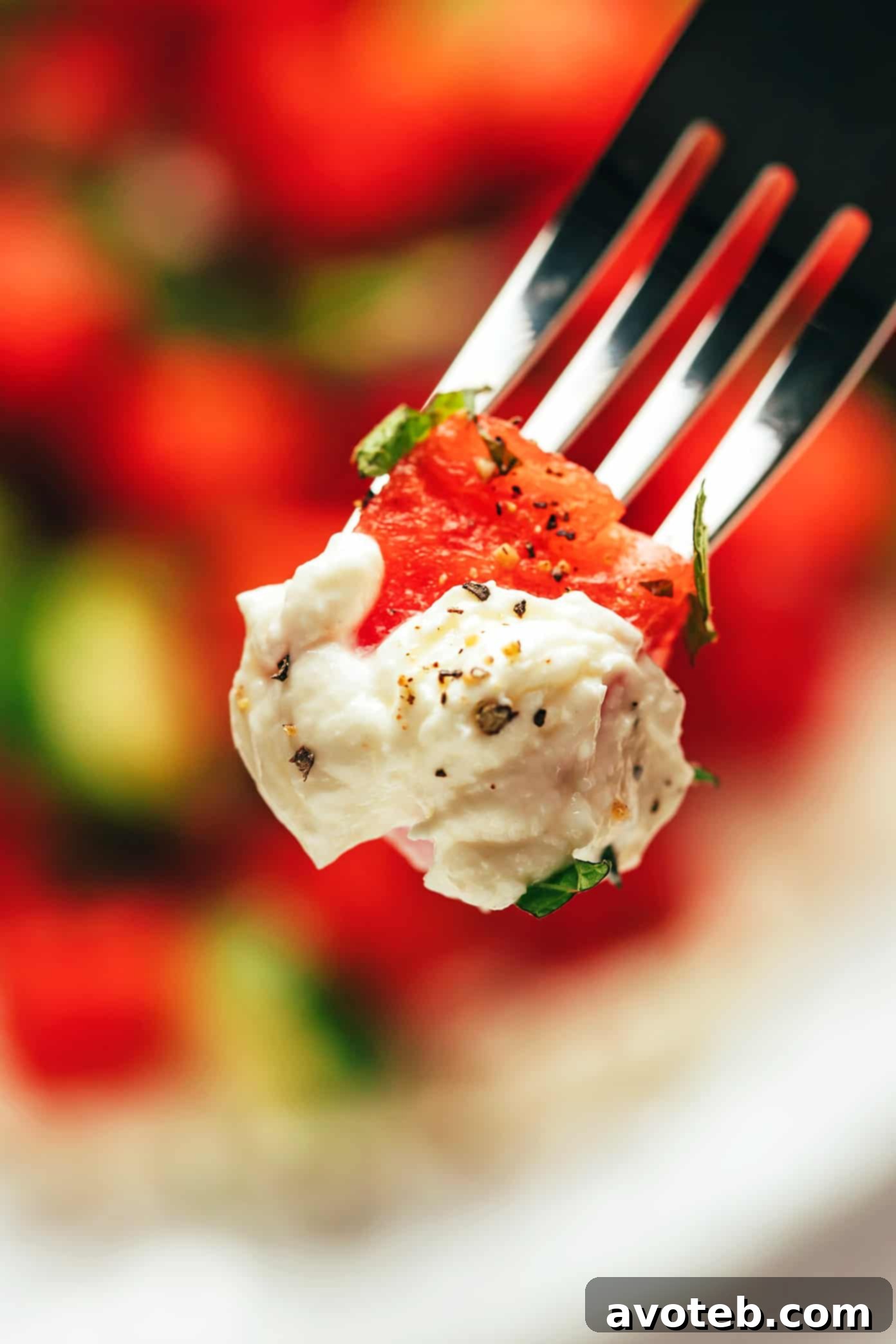 Whipped Feta & Watermelon Summer Bliss 6 Watermelon Feta Salad garnished with fresh mint and black pepper