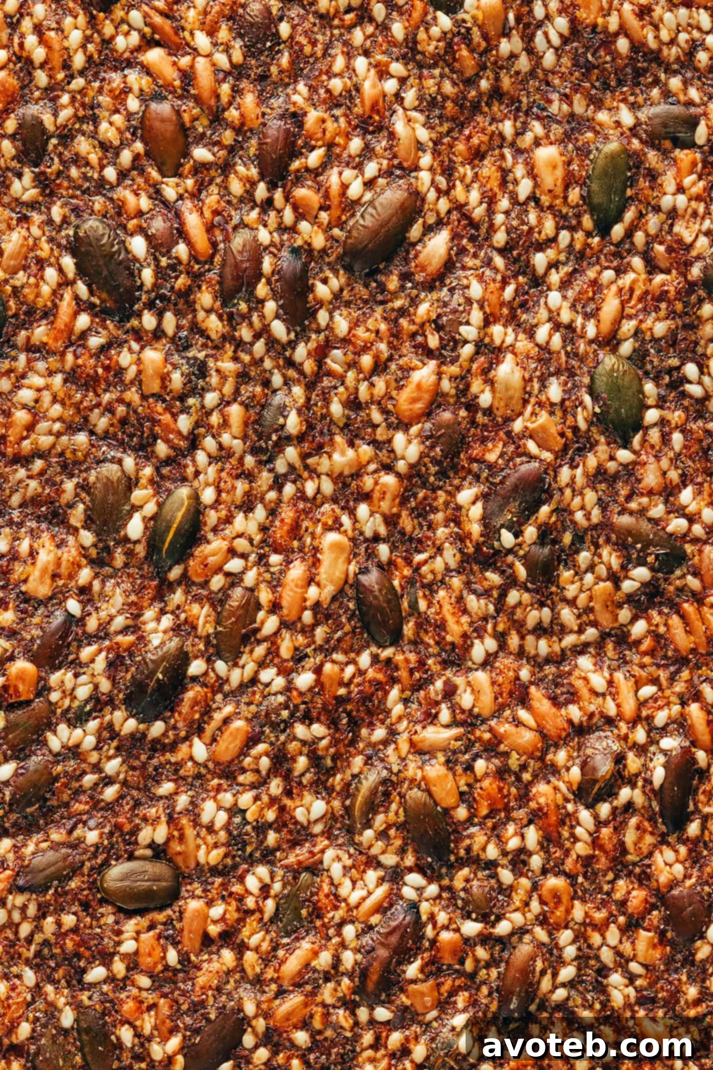 Finished, crispy homemade seed crackers broken into irregular pieces