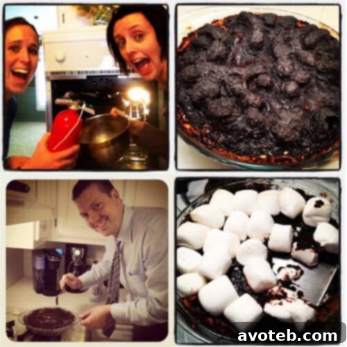 Burnt S'mores Pie after a kitchen fire incident, a learning experience