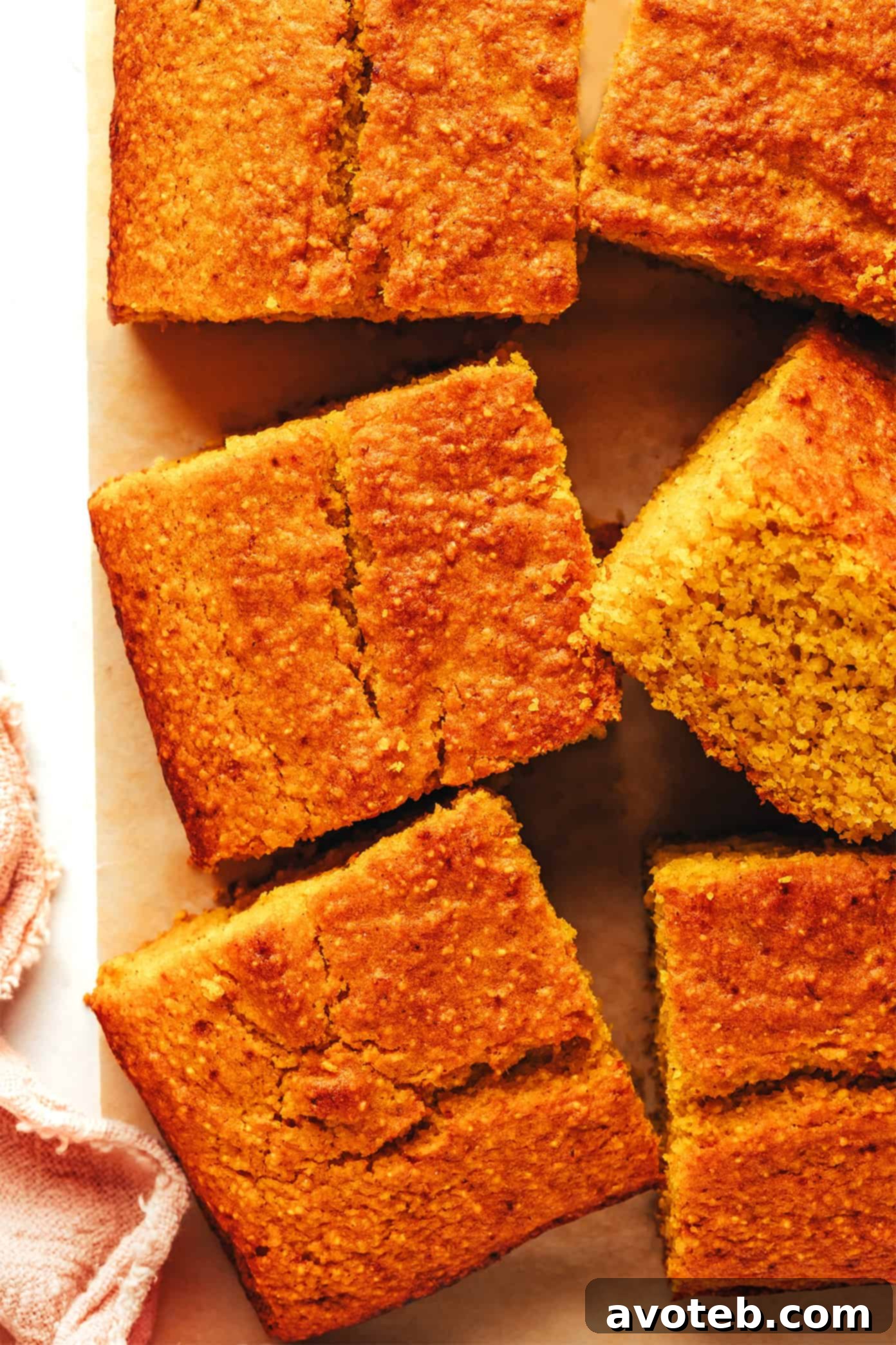 Harvest Pumpkin Cornbread 9 Pumpkin Cornbread sliced