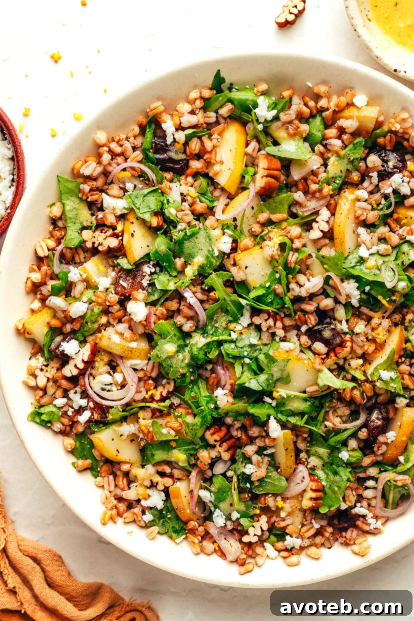 Winter Harvest Farro Salad 5 Winter Farro Salad ready to be served