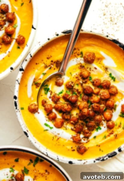 Roasted Carrot Soup with Za'atar Chickpeas