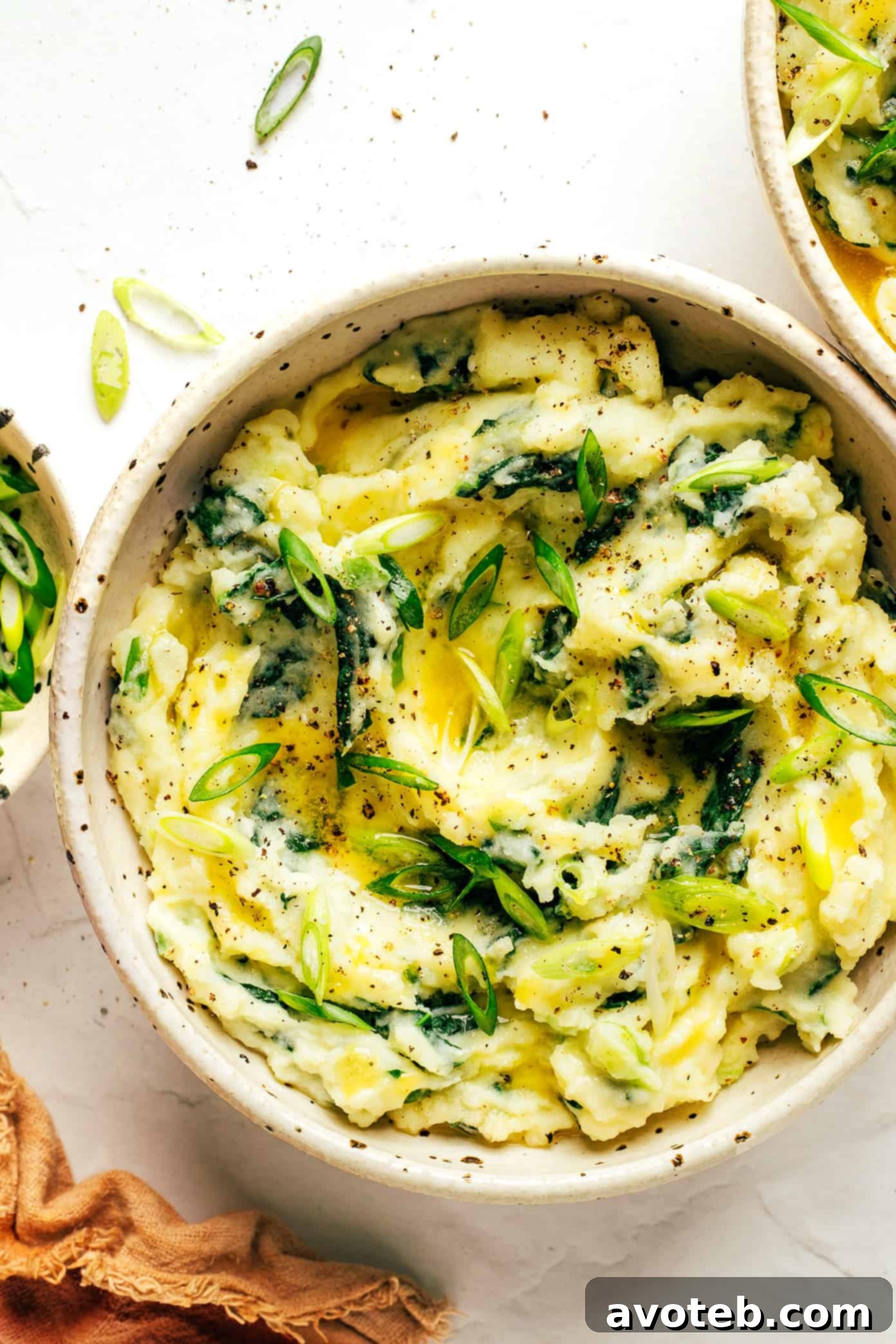 A large pot of Colcannon ready to be served.