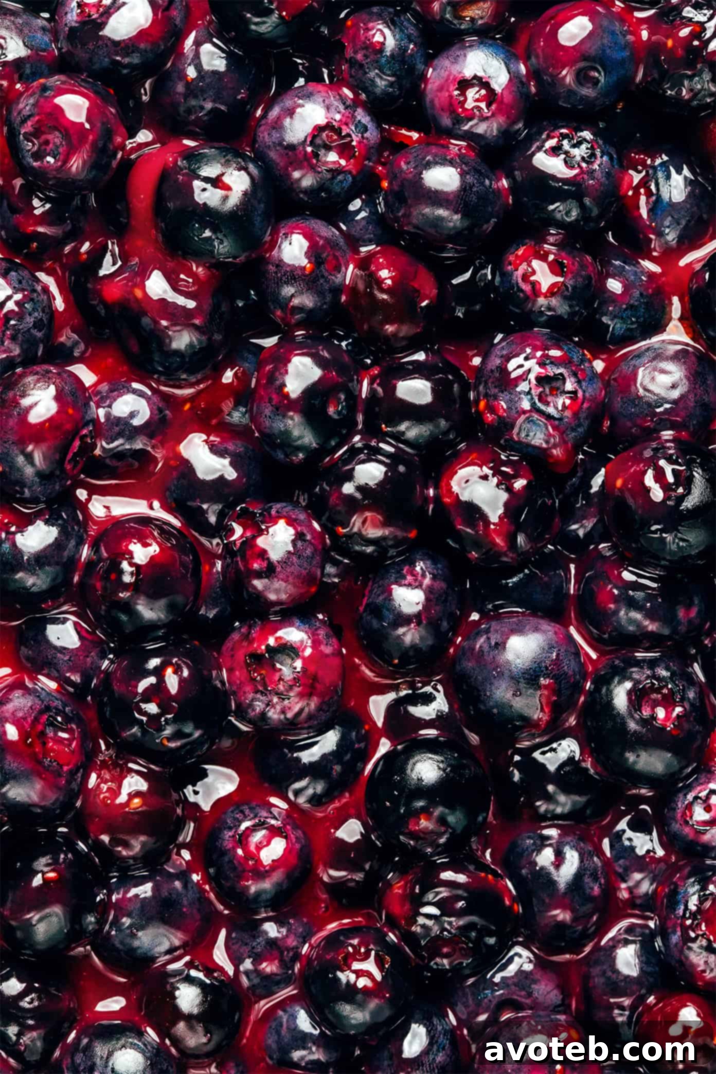 A top-down view of the entire no-bake blueberry tart, showcasing its perfectly even filling and crust, ready to be sliced and served.
