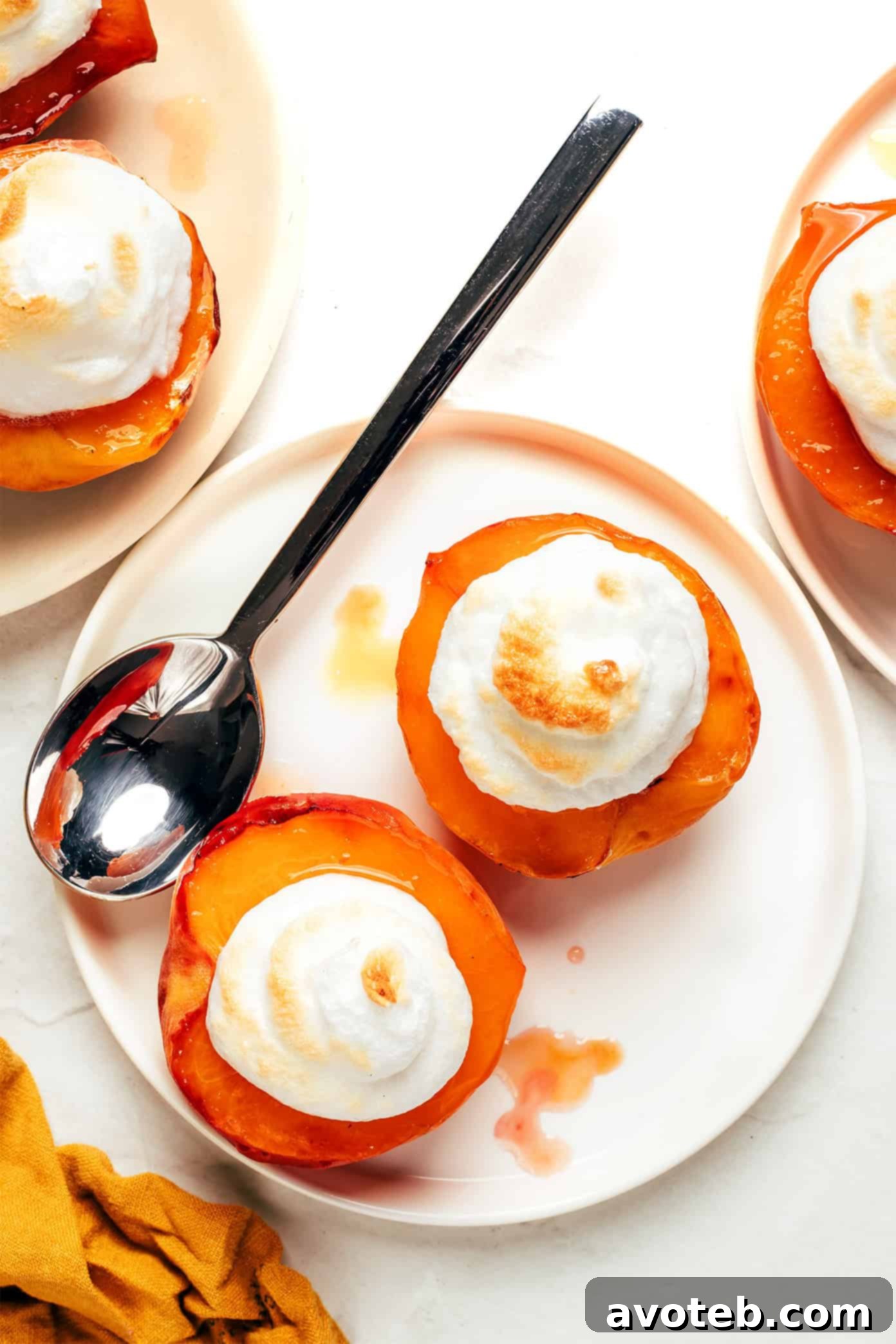 Golden Peach Meringue Clouds 5 Multiple servings of Peaches and Meringue