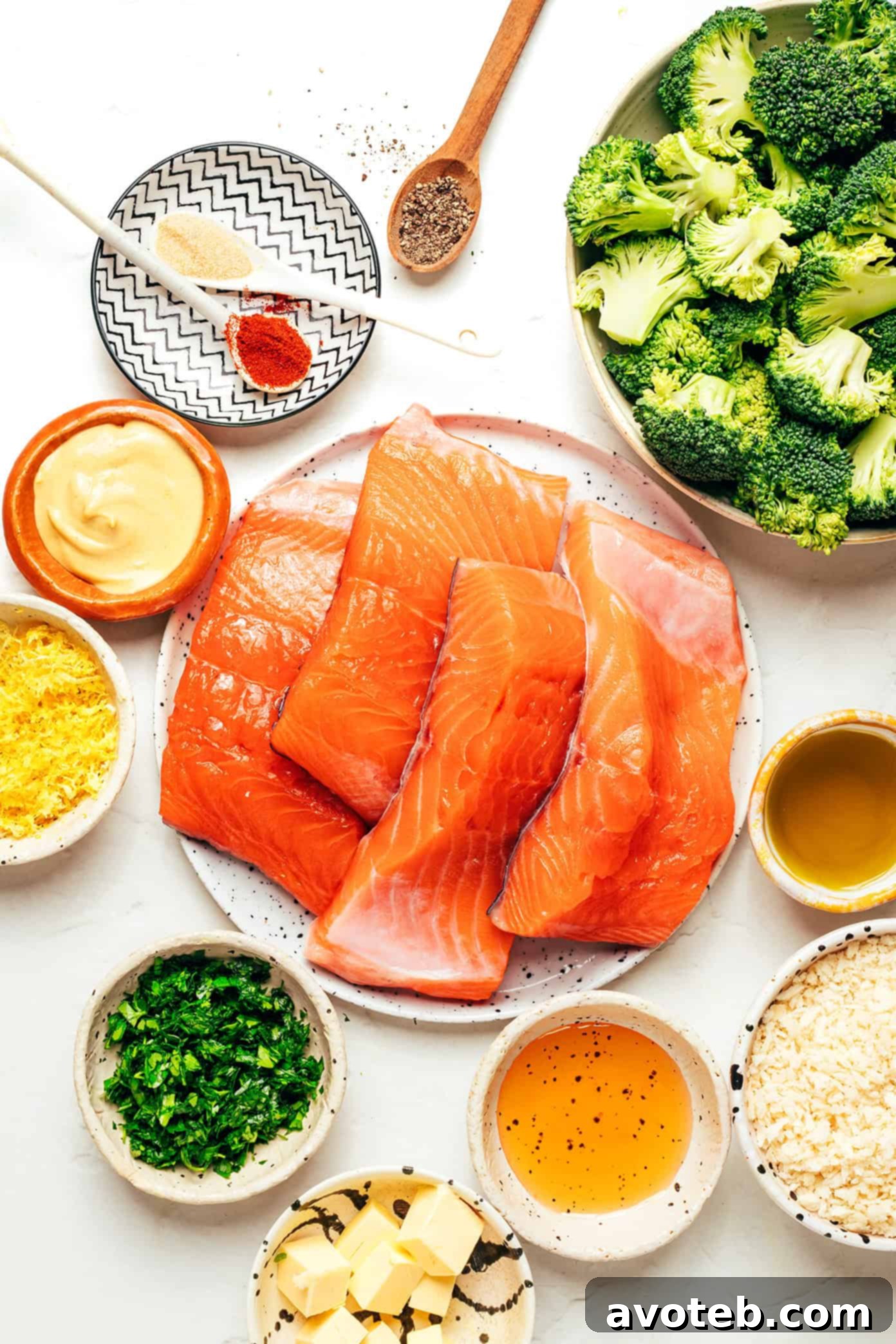 One Pan Crispy Honey Mustard Salmon and Roasted Broccoli 3 Sheet Pan Crispy Honey Mustard Salmon and Broccoli