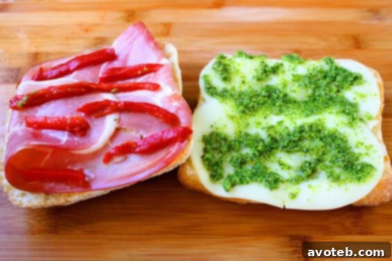 Assembling a Presto Pesto Panini with Fresh Ingredients