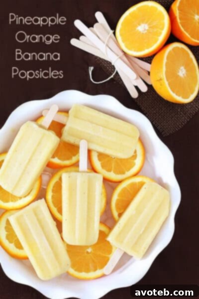 Pineapple Orange Banana Popsicles Homemade Pineapple Orange Banana Popsicles ready to eat