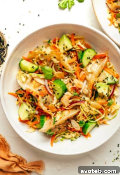 Potsticker Salad served in a bowl